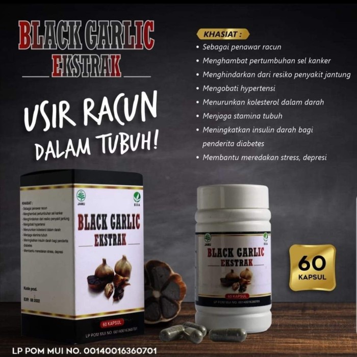 Kapsul Ekstrak Black Garlic EZA Bawang Hitam