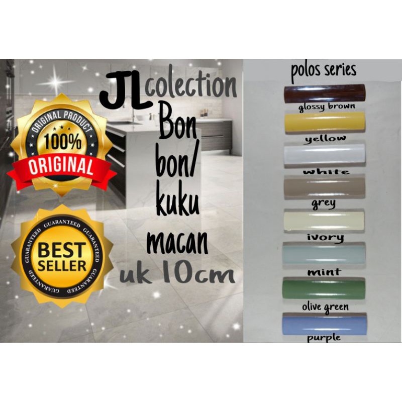 Bon bon / kuku macan keramik uk 10cm motif POLOS