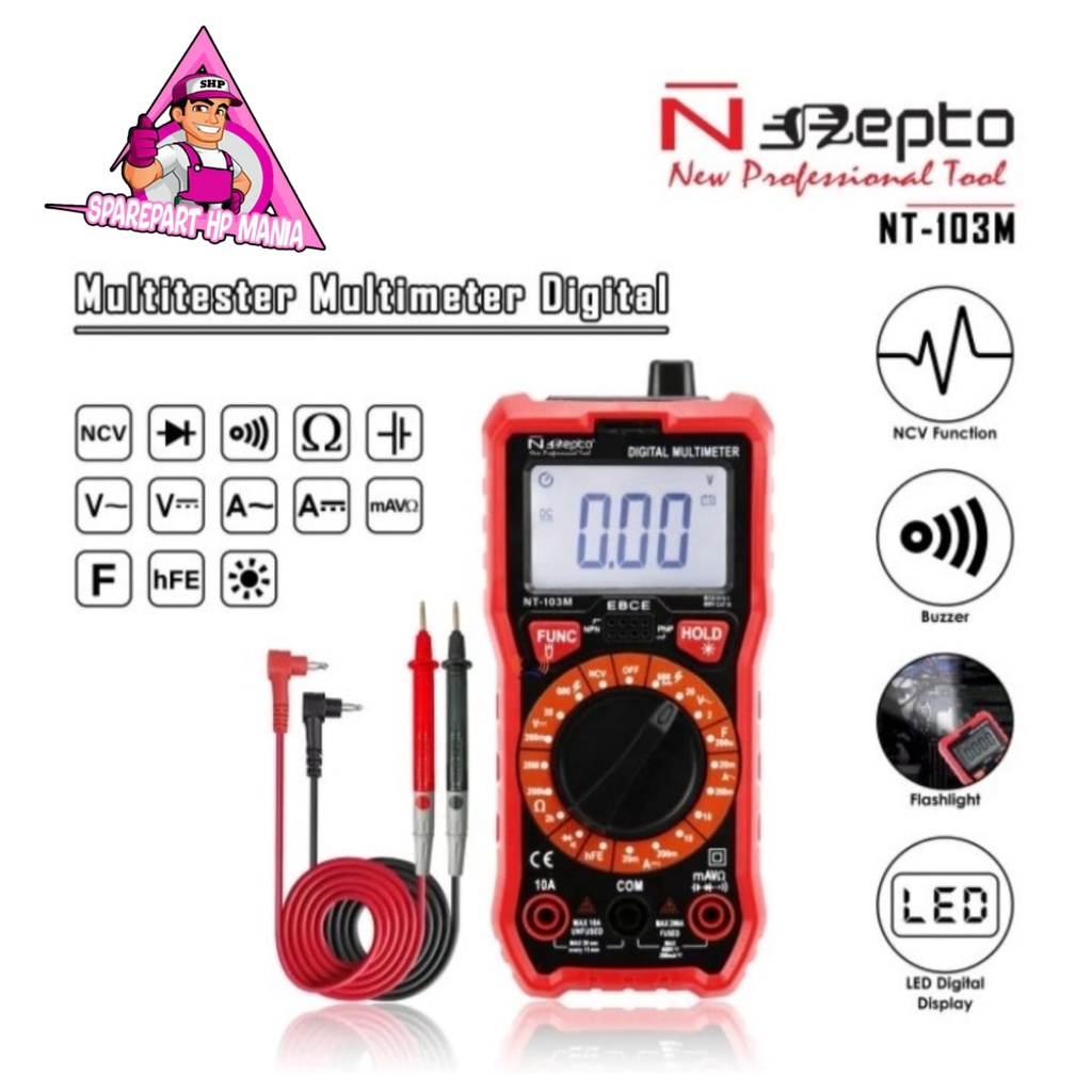 MULTITESTER DIGITAL NEPTO NT-103M MULTIMETER AVOMETER ORIGINAL