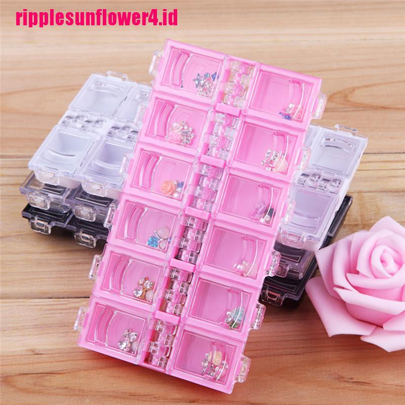 Kotak Organizer Perhiasan / Manik-Manik Nail Art 12 Slot Bahan Plastik