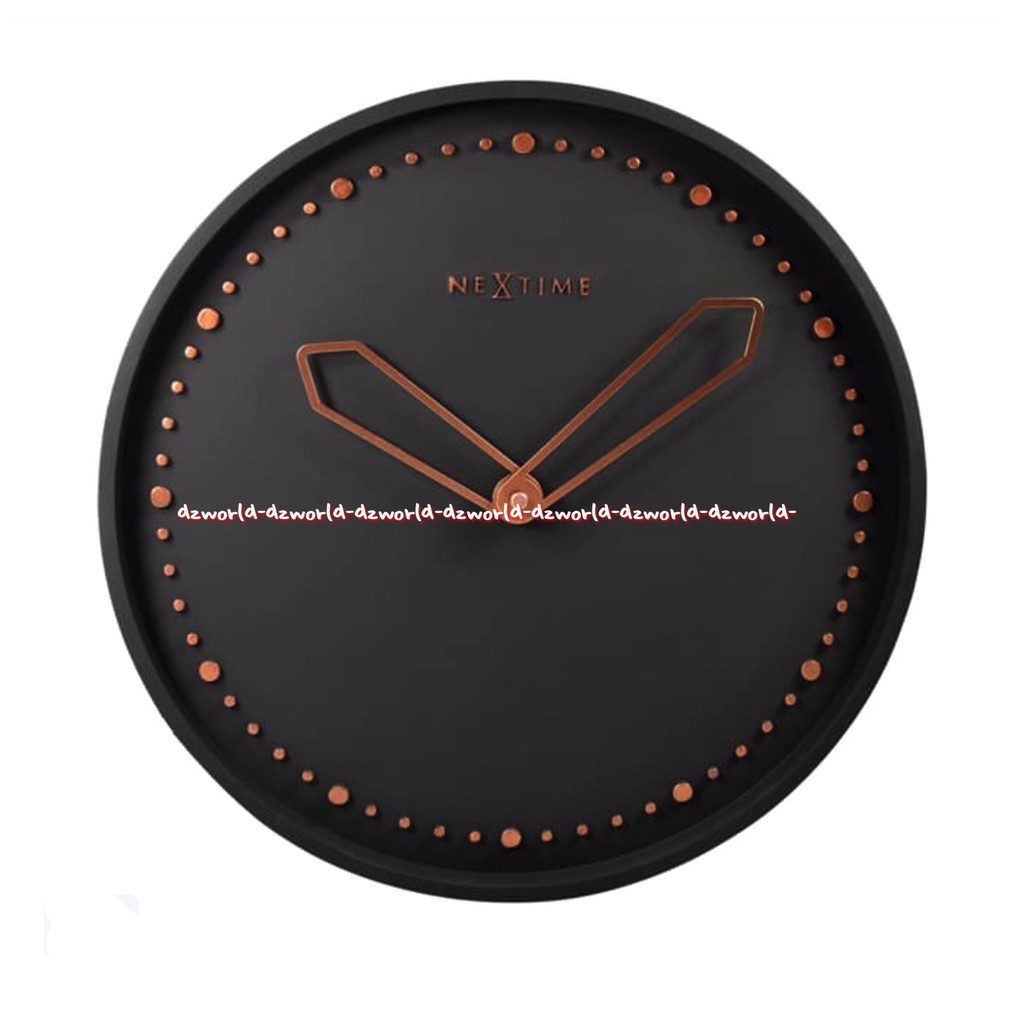 Nextime Wall Clock Cross Black 35cm Jam Dinding Bulat Hitam Orange Next Time Nexttime