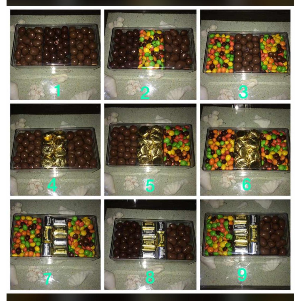 

cokelat toples kombinasi sekat 3