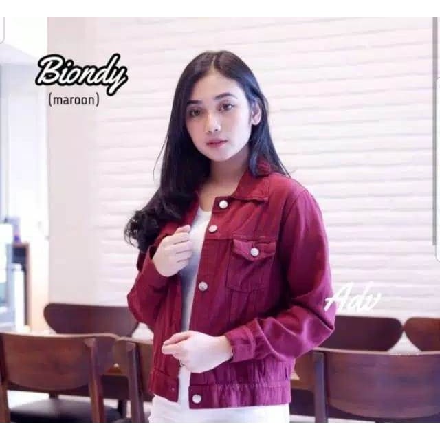 [TERLARIS] jaket wanita jeans biondy Biondi Jumbo XL