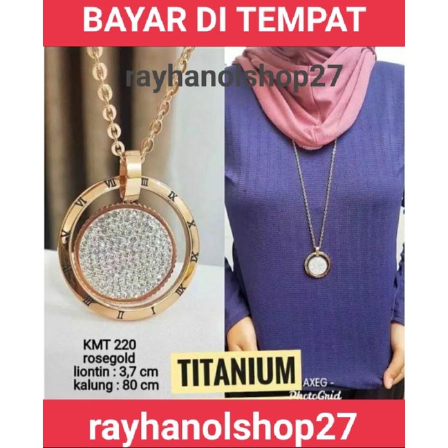 KALUNG LIONTIN TITANIUM MOTIF TERBARU PERHIASAN WANITA TITANIUMTI KARAT PANJANG KALUNG 60-70cm