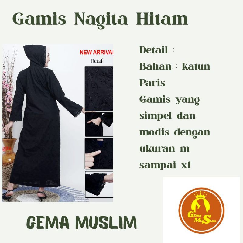 Gamis Hodie Nagita Khusus Hitam