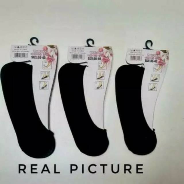 Kaos Kaki Wanita Pria Unisex Invisble Socks Stocking Fitbob Hitam Cream  / Hidden Socks Fit Bob