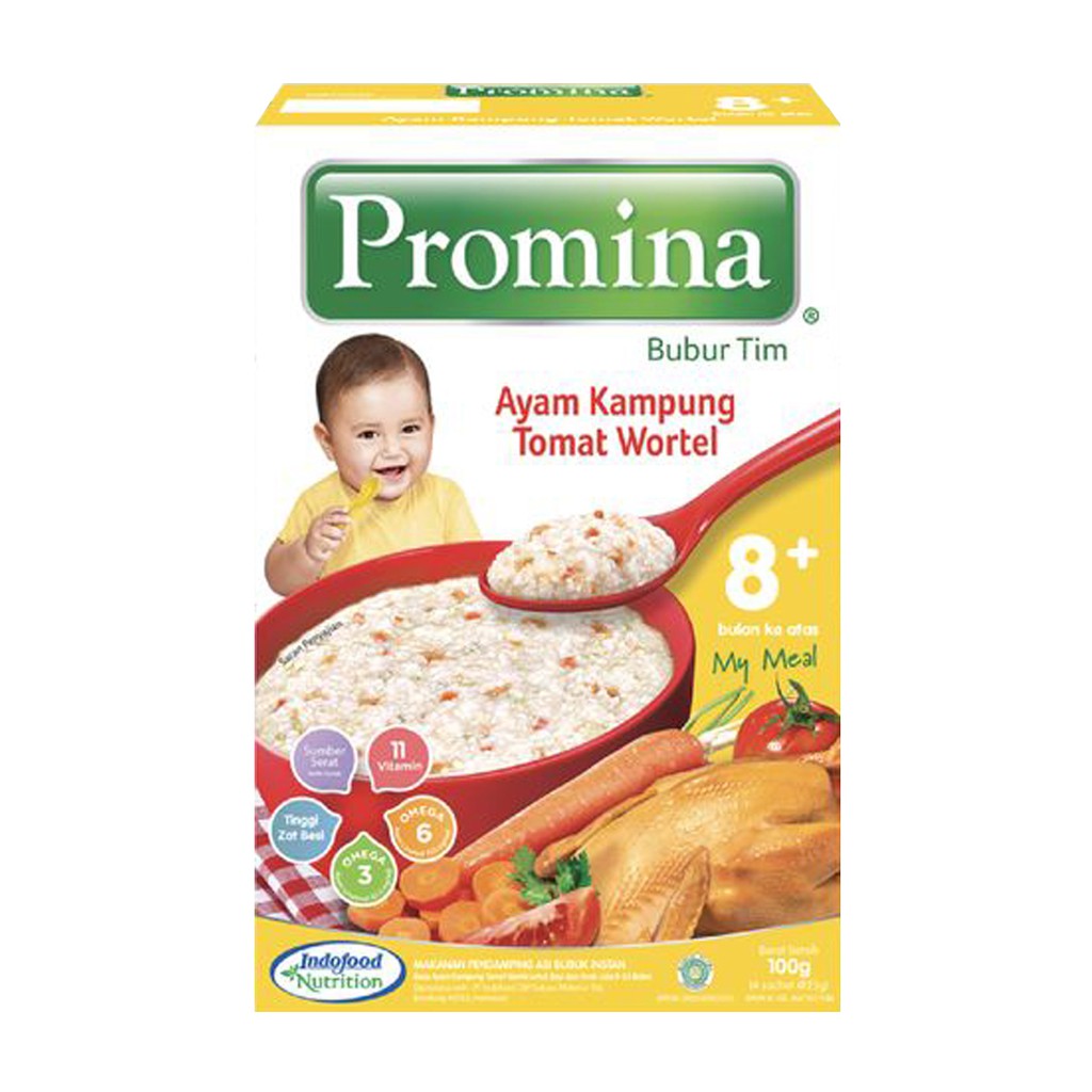 Promina Bubur Tim Ayam Kampung Tomat Wortel 8M+ 100g