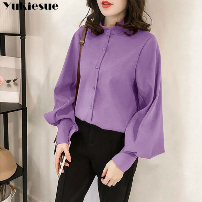 atasan top blouse baju. wania blouse korea putih