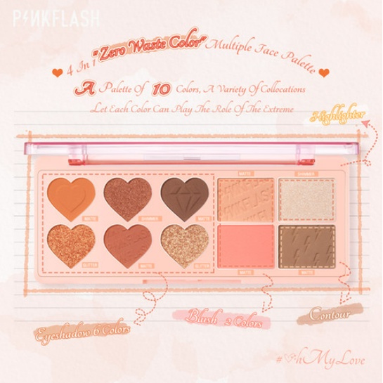 PINKFLASH Multi Face Palette Eyeshadow Blush Contour