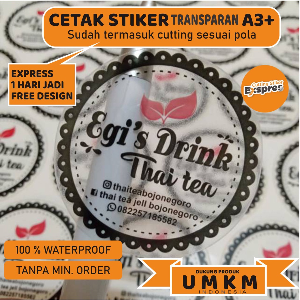 Jual Cetak Stiker Vinyl Transparan Cetak Stiker Label Kemasan Transparan Label Usaha Makanan 1112