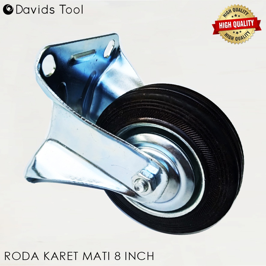 Roda Troli Etalase Gerobak Lemari Caster Karet 8 Inch Mati