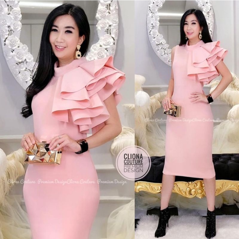 Pink Dress Cliona Couture Under Price ❤