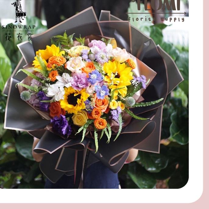 

► Flower Wrapping Paper Gold Frame / 20 lembar / Wrapping paper polos colorful frame / Kertas Buket Bunga / Kertas Cellophane / Kertas bungkus Bouquet bunga / Kertas Kado ♜