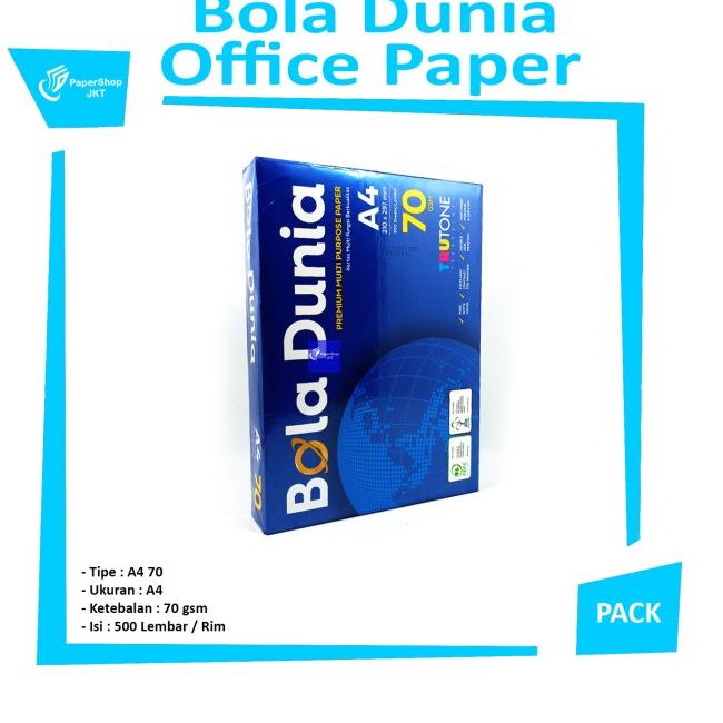 

♕ BOLA DUNIA Kertas Fotocopy A4 70 Gram Office Paper Print ☜