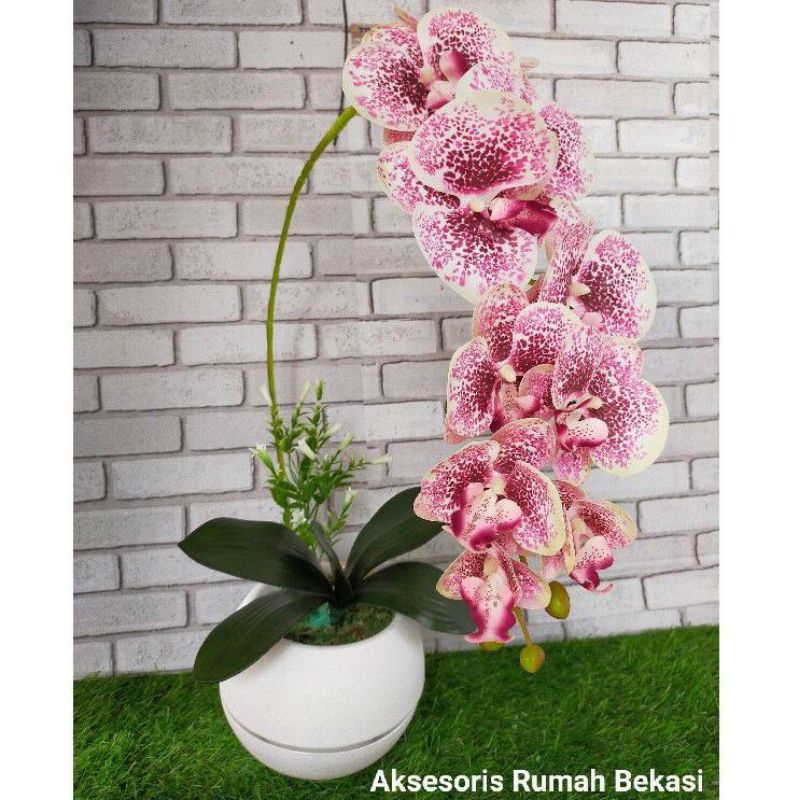 bunga hiasan rumah rangkaian bunga angrek latex jumbo ,hiasan bunga, hiasan rumah, bunga plastik
