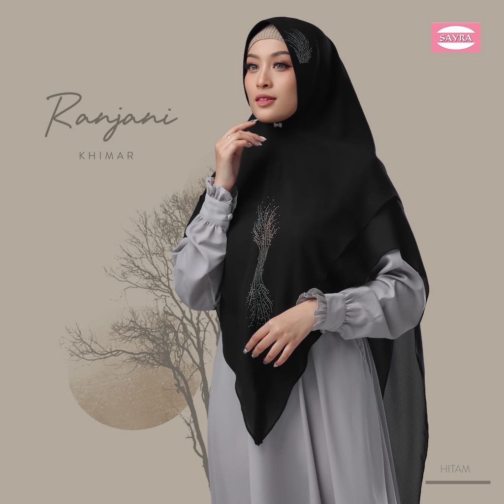 Jilbab Syari Khimar Ranjani Ori Sayra SAYRA1-HITAM