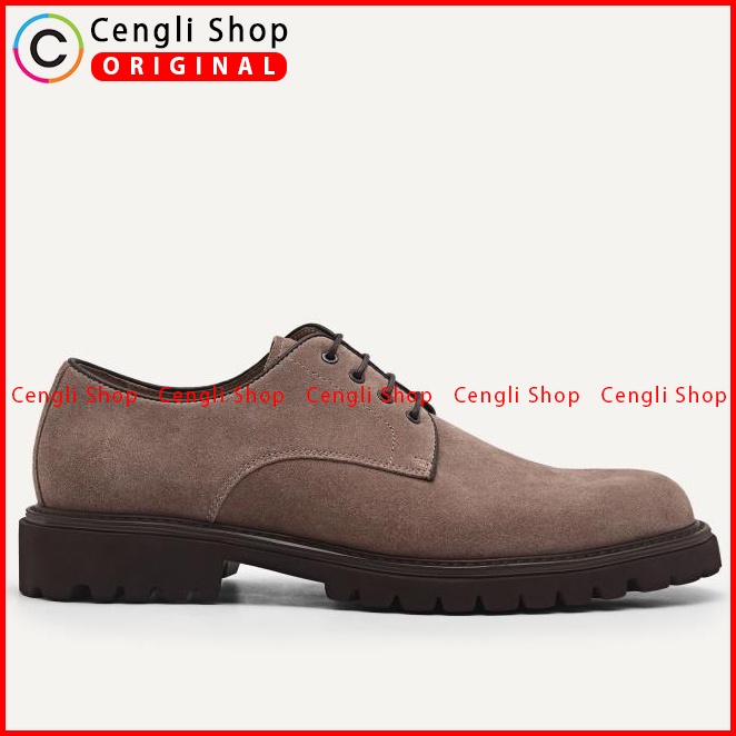 SEPATU PEDRO PRIA ORIGINAL PANTOFEL DERBY CASUAL FORMAL COKLAT PM145