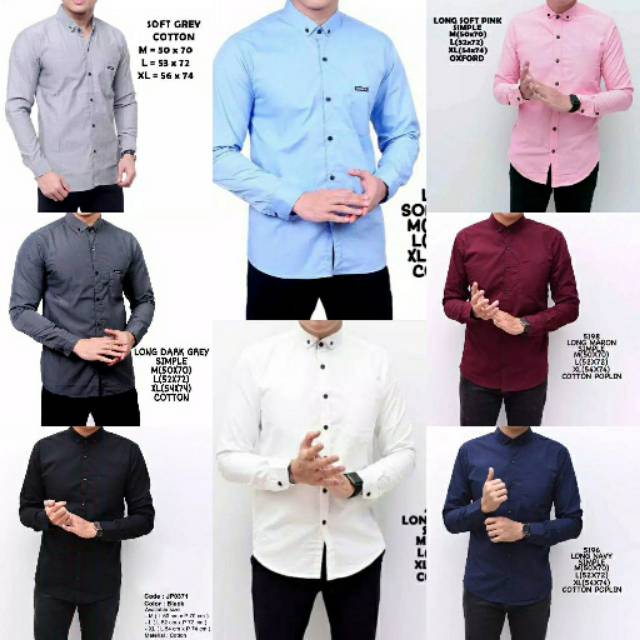 Ⓝxvf-648 Kemeja Pria Polos Fashion Maikel Katun Strit LD100 PJ70 Allsize M L XL