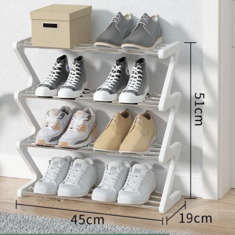 Termurah Z SHAPE Shoe Rack Rak Sepatu Zigzag 4 susun