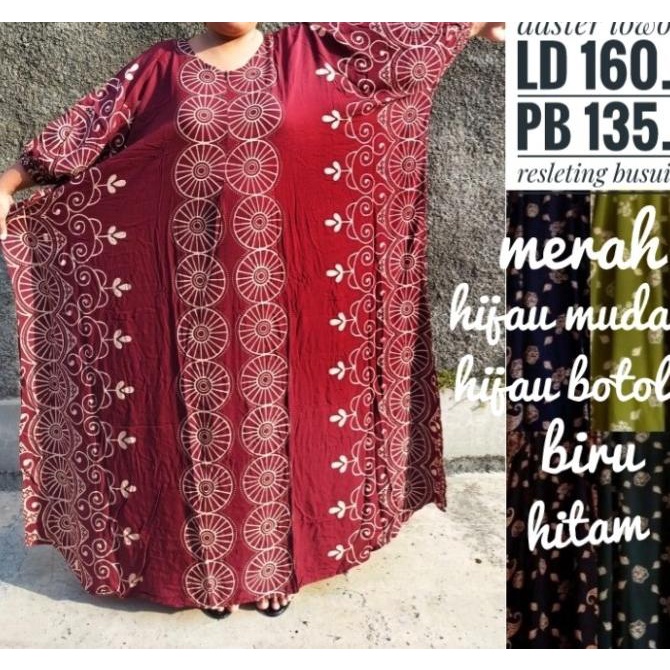 DASTER LOWO BATIK LENGAN PENDEK SUPER JUMBO LD 150 CM