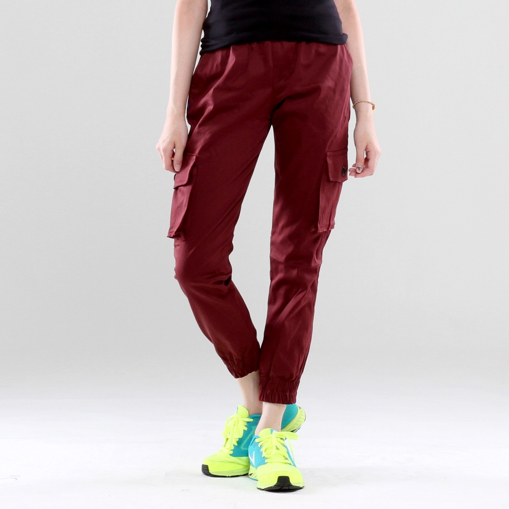 Celana Panjang Pria Utility Jogger Cargo Tactical Joger Pants Kargo Big Size Jumbo Size (Maroon)