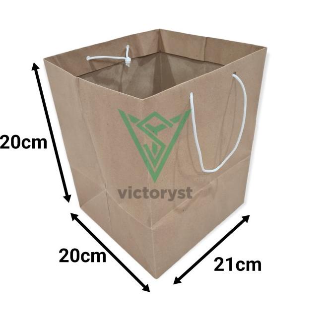 

Paper Bag box makanan 20x20 bento besek bingkisan kantong kertas