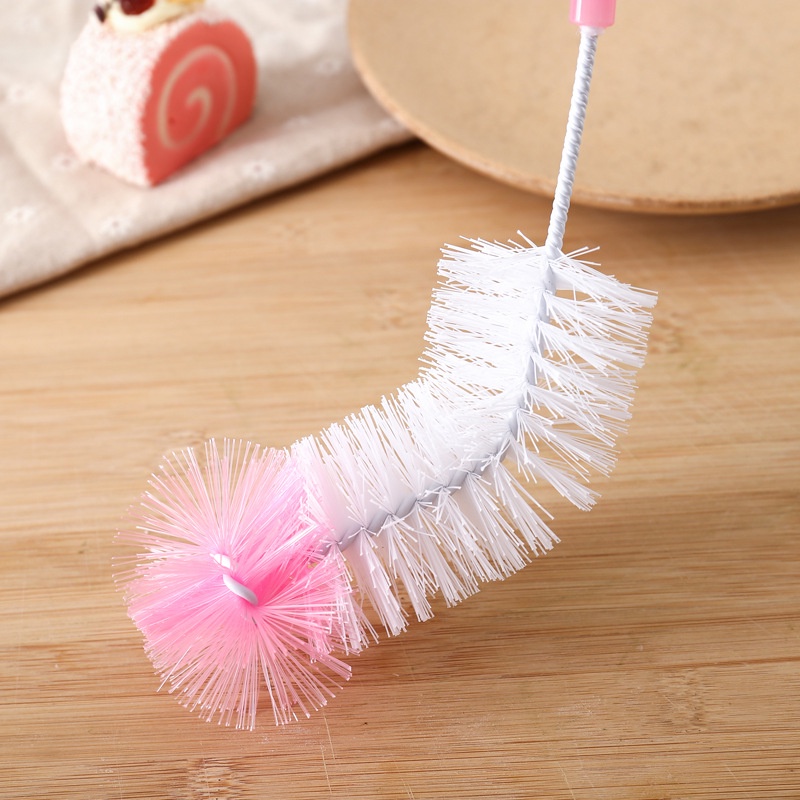 [Flexible Long Handle Cup Washing Brush] [Glass Bottle Cleaning Brush] [Kitchen Decontamination Brush] [Household Deep Clean Scrub Tool]