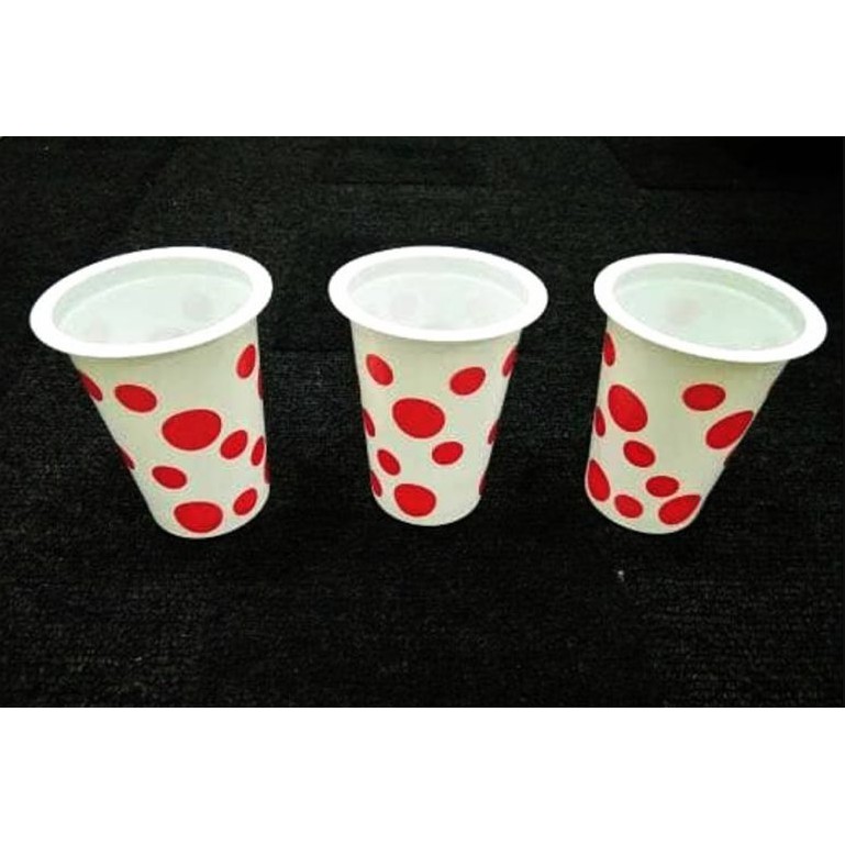 Gelas Polkadot Gelas Plastik Polka 1slop 50pcs Shopee Indonesia 9161