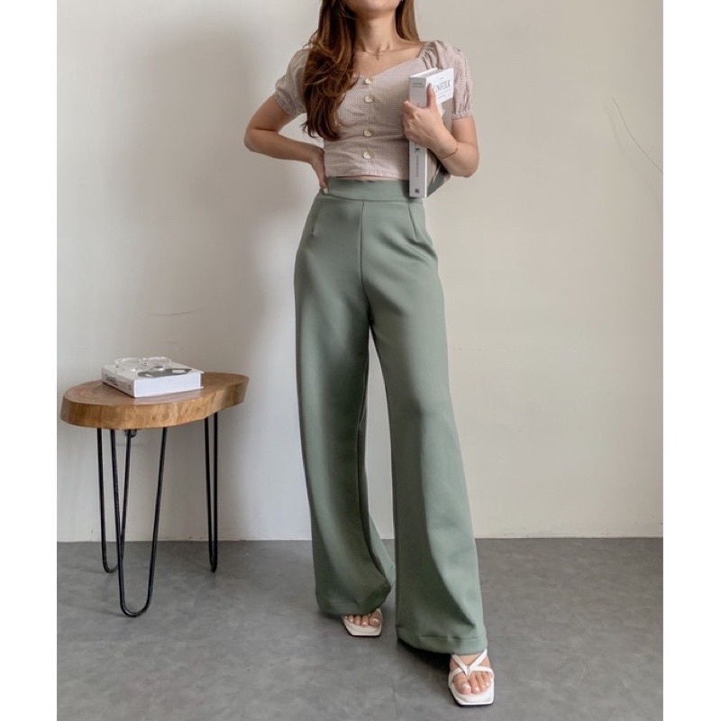 HW HIGHWAIST CULLOTE PANTS / celana kulot wanita resleting