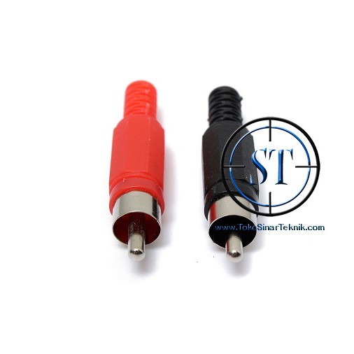 BA-63 Jack RCA Plastik /Set MERAH HITAM PLUG JANTAN RCA SET