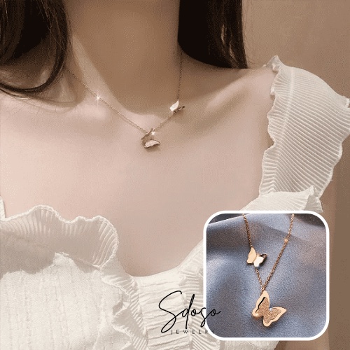 Sdoso Jewelry - Butterfly Necklace Stainless Steel with 18K Gold Plating/ Kalung PREMIUM IMPORT