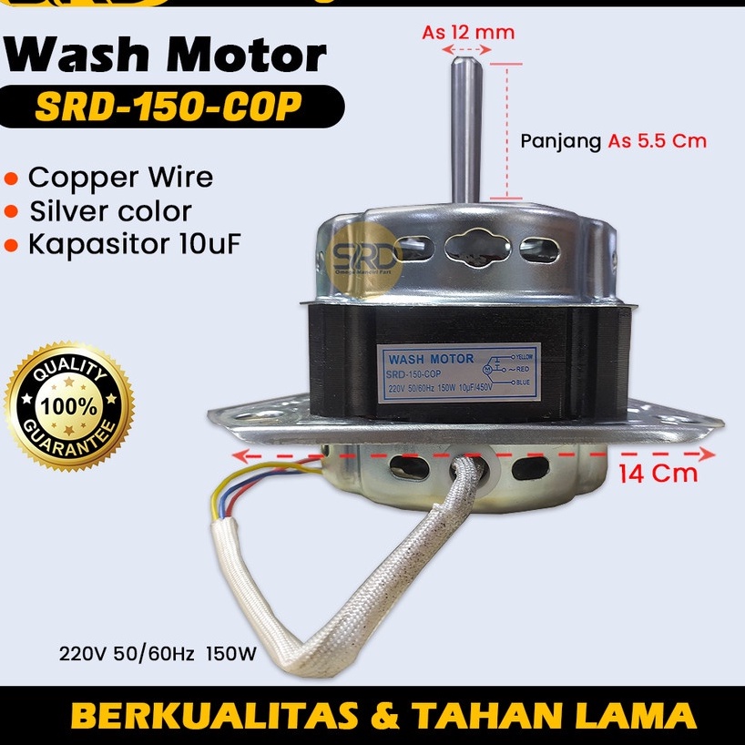 DINAMO TEMBAGA WASH MOTOR MESIN CUCI AS 12mm SRD-150-COP