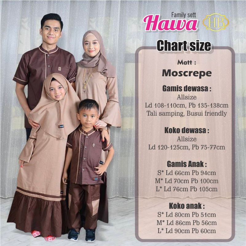 Couple Keluarga Hawa, Family Set Hawa, Couple Lebaran 2021