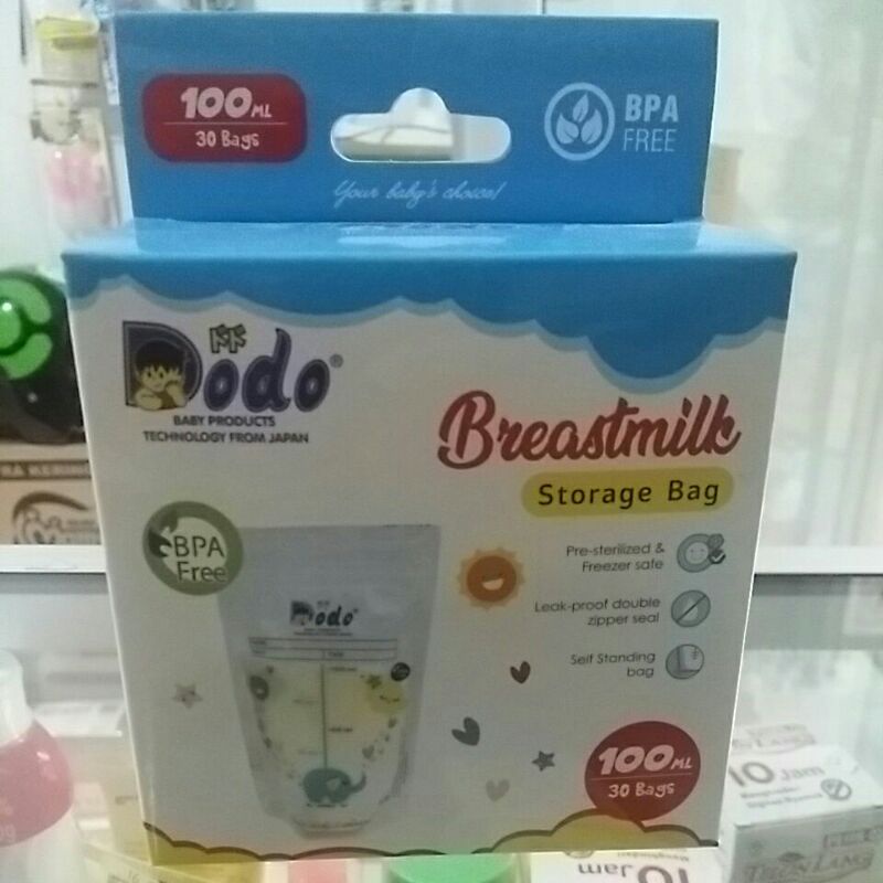 Dodo Breastmilk Storage Bag 100 ml isi 30 bags Kantong ASIP ASI BPA Free