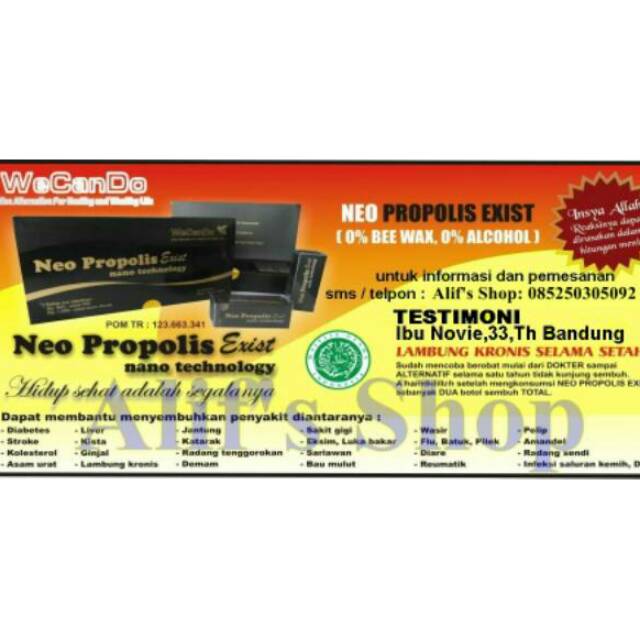 Neo Propolis Exist Nano Technology 1 Botol Obat Herbal Segala Penyakit