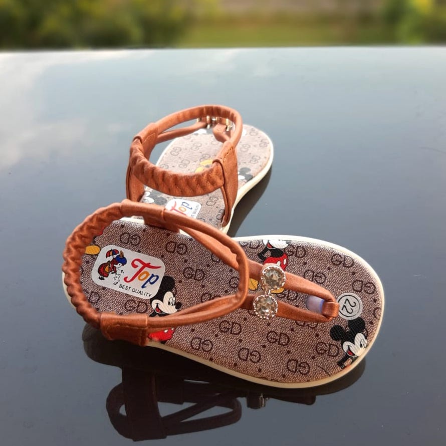 TOKOERS SDP08MM 26-30 Sepatu Sandal Anak Perempuan Umur 3 4 5 tahun - Motif Diamond Marun Mickey Mouse