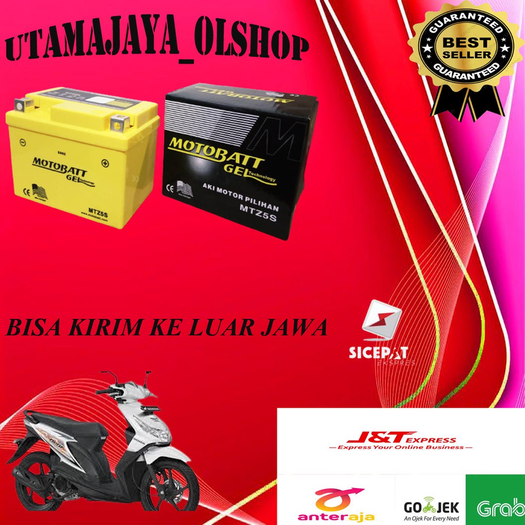 Aki motor honda beat karbu motobatt MTZ5S accu gel kering MTZ-5S