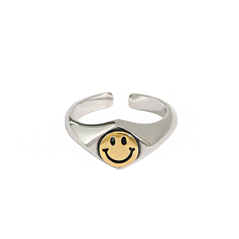 Smiley Open Ring Accessories Retro Personality