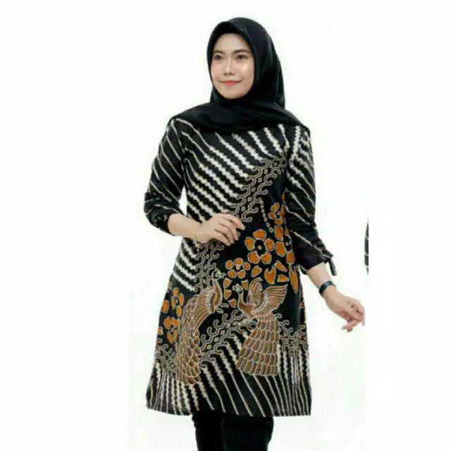 Terlaris Serut Genes Jelita Tunic Navbor Yelbor Whitbor Creambor Tunik Batik Modern Hrb030 Dolbi Dob