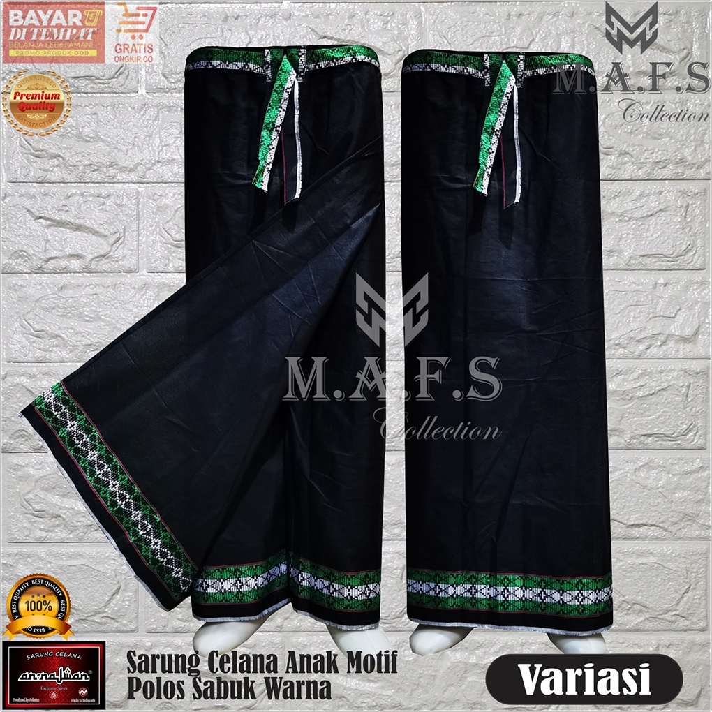 SARUNG CELANA ANAK &amp; REMAJA MOTIF POLOS SABUK WARNA 5 -15 TAHUN