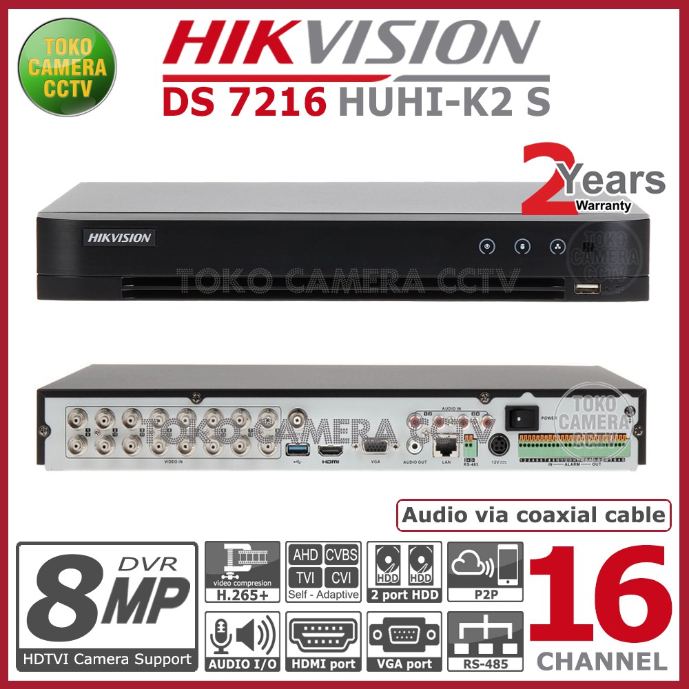 PAKET CCTV HIKVISION 5MP 16 CHANNEL 12 KAMERA AUDIO