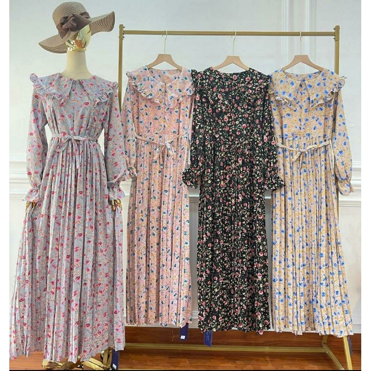 Gamis Plisket Bunga by Yuri