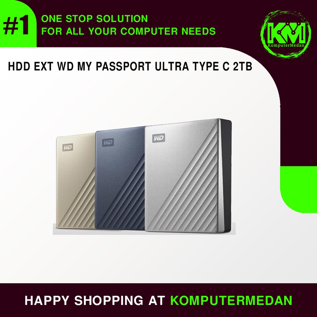 Hardisk Eksternal WD My Passport Ultra 2TB Type C 2.5&quot;