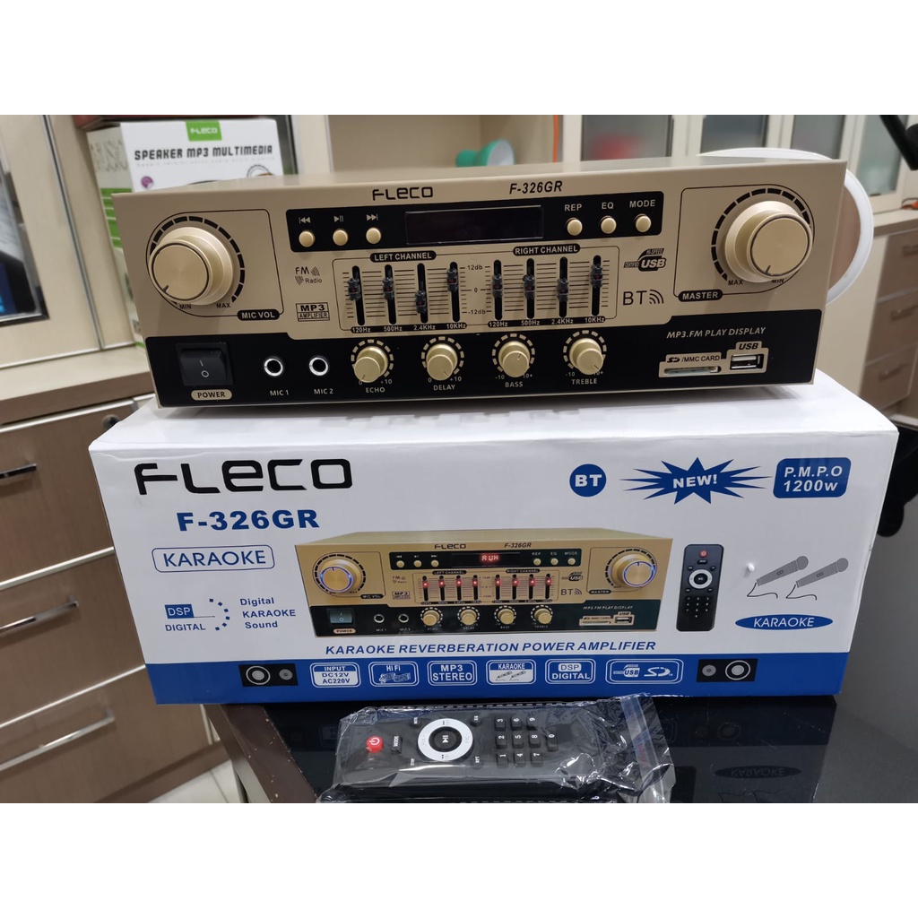 Power Amplifier Fleco F-326GR - Ampli Karaoke Bluetooth Fleco