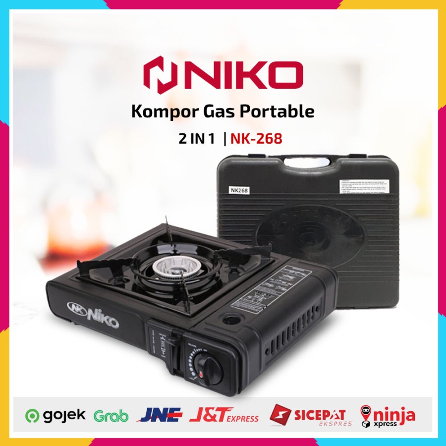 Niko NK-268 Kompor Gas Stove Portable Satu Tungku Kaleng Tabung LPG