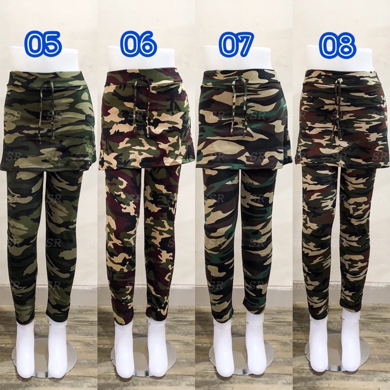 Legging Rok Army Panjang Wanita Import Premium