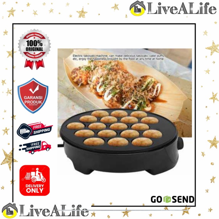 Panci Masak Elektrik Takoyaki Octopus Ball Baking Pan