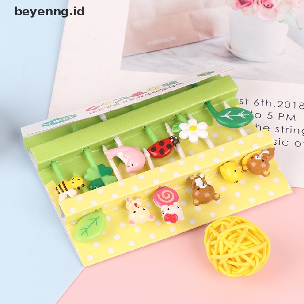 12pcs Tusuk Gigi Buah Desain Kartun Hewan Untuk Dekorasi Pesta