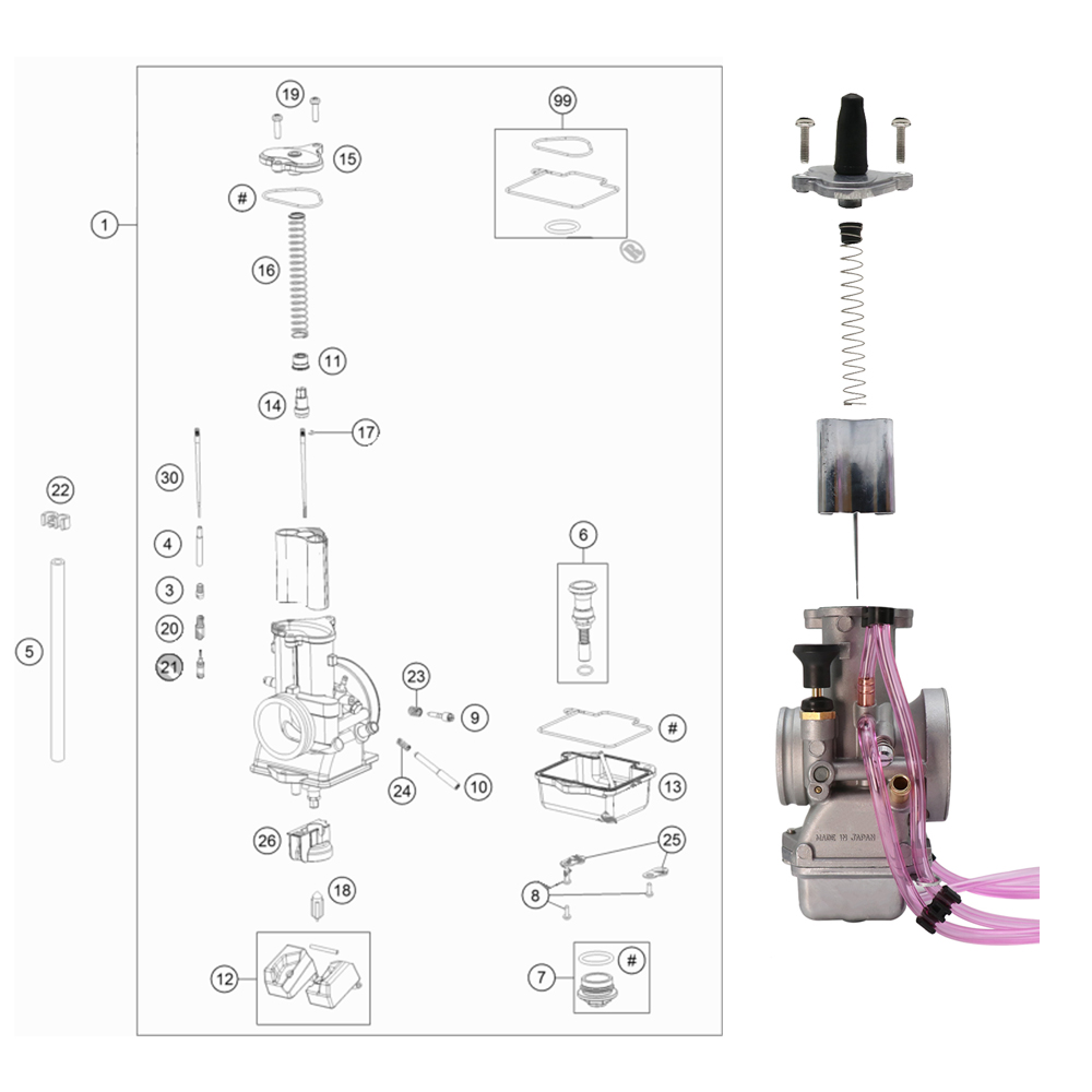 OTHER Karburator Motor Mikuni Tx38 38mm 200-350cc 2t Untuk Ktm 250 Xc 2017 Dan 2t Suv Pit Dirt Bike Atv-3
