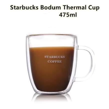 Starbucks Gelas Double Wall 16oz/ 475ml Bodum Termal Cup Starbucks